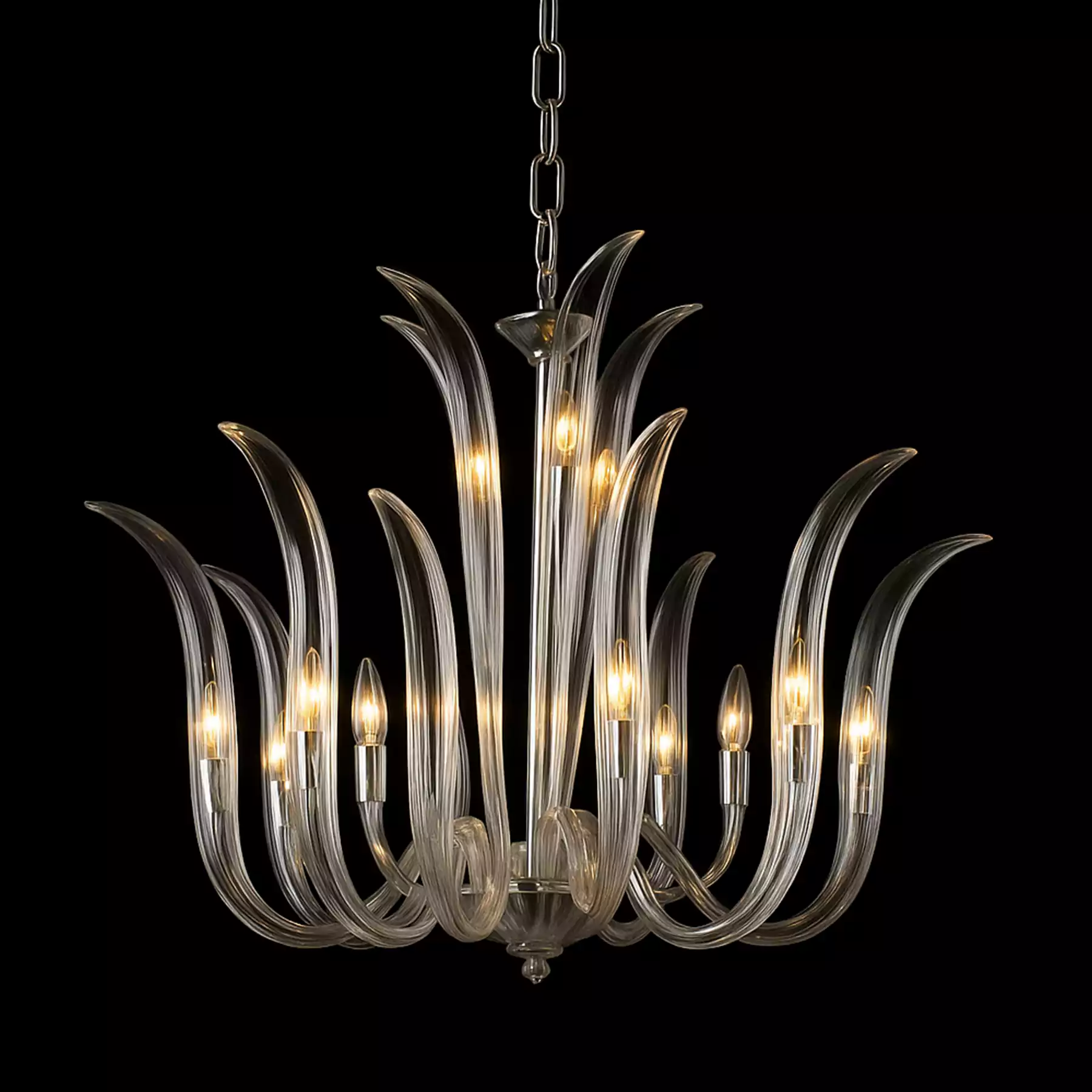 Sunset Bloom Smoky Grey Chandelier